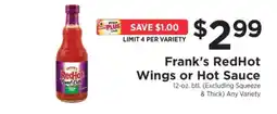 ShopRite Frank's RedHot Wings or Hot Sauce offer