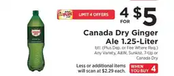 ShopRite Canada Dry Ginger Ale 1.25-Liter offer