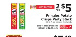 ShopRite Pringles Potato Crisps Party Stack offer
