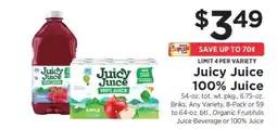 ShopRite Juicy Juice 100% Juice offer