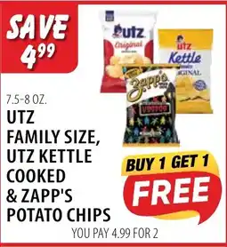 Karns UTZ Family Size, UTZ Kettle Cooked & Zapp's Potato Chips offer