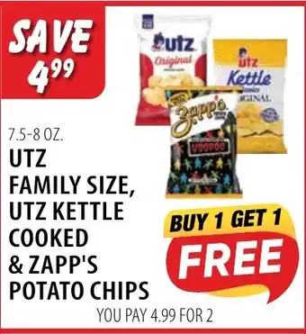 UTZ Family Size, UTZ Kettle Cooked & Zapp's Potato Chips