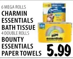 Karns Charmin essentials bath tissue, bounty essentials paper towels offer