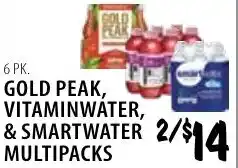 Karns Gold Peak, Vitaminwater, & Smartwater Multipacks offer