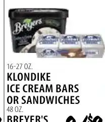 Karns Breyer's ice cream bars or sandwiches offer