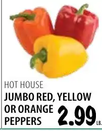 Karns Hot House Jumbo Red, Yellow Or Orange Peppers offer