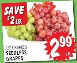 Karns Red or Green Seedless Grapes offer