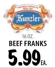 Karns Kunzler beef franks offer