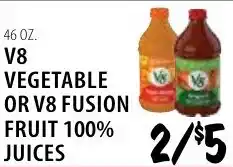 Karns V8 Vegetable or V8 Fusion Fruit 100% Juices offer