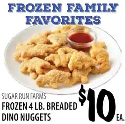 Karns Sugar Run Farms frozen breaded dino nuggets offer