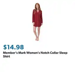 Sam's Club Member's Mark Women's Notch Collar Sleep Shirt offer