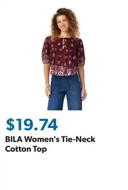 Sam's Club BILA Women's Tie-Neck Cotton Top offer