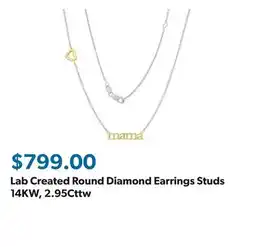 Sam's Club Lab Created Round Diamond Earrings Studs 14KW, 2.95Cttw offer