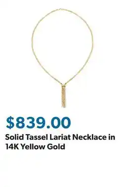 Sam's Club Solid Tassel Lariat Necklace in 14K Yellow Gold offer