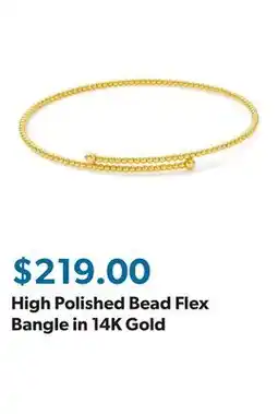 Sam's Club High Polished Bead Flex Bangle in 14K Gold offer