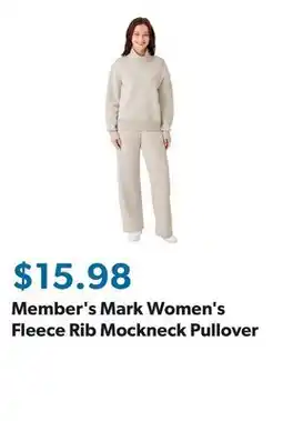 Sam's Club Member's Mark Women's Fleece Rib Mockneck Pullover offer
