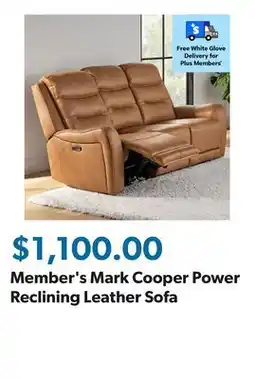 Sam's Club Member's Mark Cooper Power Reclining Leather Sofa offer