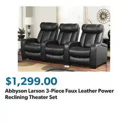Sam's Club Abbyson Larson 3-Piece Faux Leather Power Reclining Theater Set offer