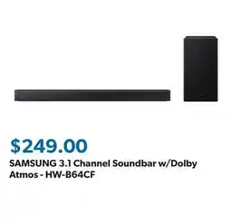 Sam's Club SAMSUNG 3.1 Channel Soundbar w/Dolby Atmos - HW-B64CF offer