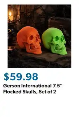 Sam's Club Gerson International 7.5 Flocked Skulls, Set of 2 offer