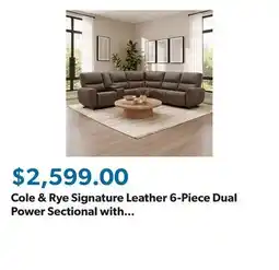 Sam's Club Cole & Rye Signature Leather 6-Piece Dual Power Sectional with Storage Console offer