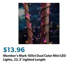Sam's Club Member's Mark 100ct Dual Color Mini LED Lights, 22.3' Lighted Length offer