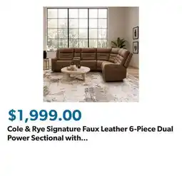 Sam's Club Cole & Rye Signature Faux Leather 6-Piece Dual Power Sectional with Storage Console offer
