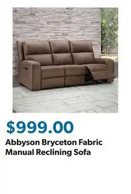 Sam's Club Abbyson Bryceton Fabric Manual Reclining Sofa offer