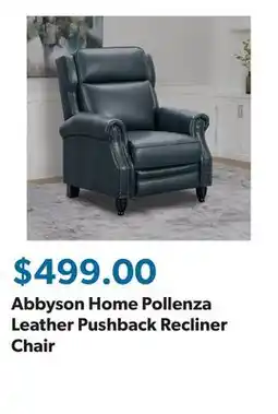 Sam's Club Abbyson Home Pollenza Leather Pushback Recliner Chair offer