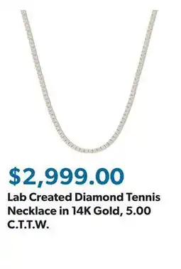 Sam's Club Lab Created Diamond Tennis Necklace in 14K Gold, 5.00 C.T.T.W offer