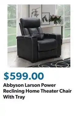 Sam's Club Abbyson Larson Power Reclining Home Theater Chair With Tray offer