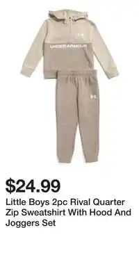 TJ Maxx Little Boys 2pc Rival Quarter Zip Sweatshirt With Hood And Joggers Set offer