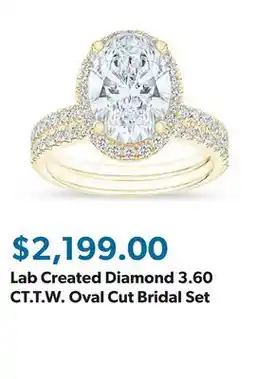 Sam's Club Lab Created Diamond 3.60 CT.T.W. Oval Cut Bridal Set offer