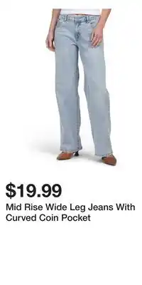 TJ Maxx Mid Rise Wide Leg Jeans With Curved Coin Pocket offer