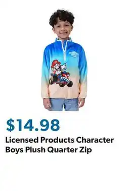 Sam's Club Licensed Products Character Boys Plush Quarter Zip offer