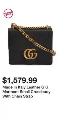 TJ Maxx Made In Italy Leather G G Marmont Small Crossbody With Chain Strap offer