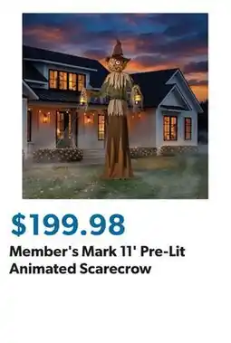 Sam's Club Member's Mark 11' Pre-Lit Animated Scarecrow offer