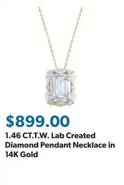 Sam's Club 1.46 CT.T.W. Lab Created Diamond Pendant Necklace in 14K Gold offer