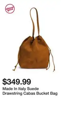 TJ Maxx Made In Italy Suede Drawstring Cabas Bucket Bag offer