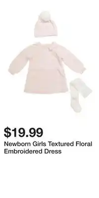 TJ Maxx Newborn Girls Textured Floral Embroidered Dress offer