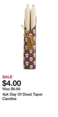 TJ Maxx 4pk Day Of Dead Taper Candles offer