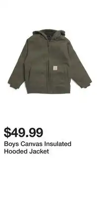TJ Maxx Boys Canvas Insulated Hooded Jacket offer