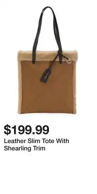 TJ Maxx Leather Slim Tote With Shearling Trim offer