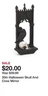 TJ Maxx 30in Halloween Skull And Crow Mirror offer