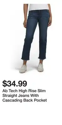 TJ Maxx Ab Tech High Rise Slim Straight Jeans With Cascading Back Pocket offer