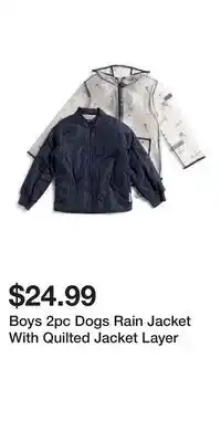 TJ Maxx Boys 2pc Dogs Rain Jacket With Quilted Jacket Layer offer
