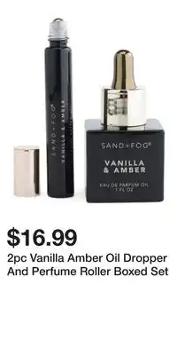 TJ Maxx 2pc Vanilla Amber Oil Dropper And Perfume Roller Boxed Set offer