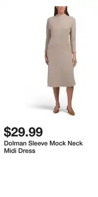 TJ Maxx Dolman Sleeve Mock Neck Midi Dress offer