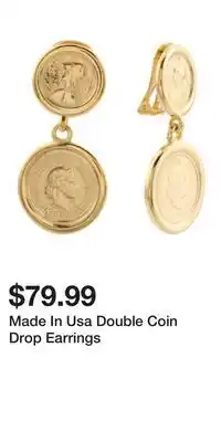 TJ Maxx Made In Usa Double Coin Drop Earrings offer