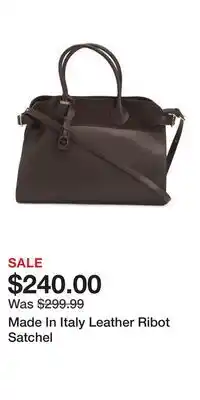 TJ Maxx Made In Italy Leather Ribot Satchel offer